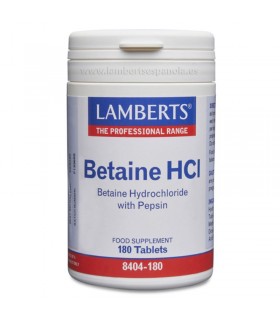 Betaína HCI · Lamberts · 180 comprimidos