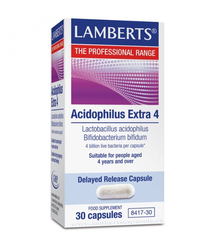 Acidophilus Extra 4 · Lamberts · 30 cápsulas