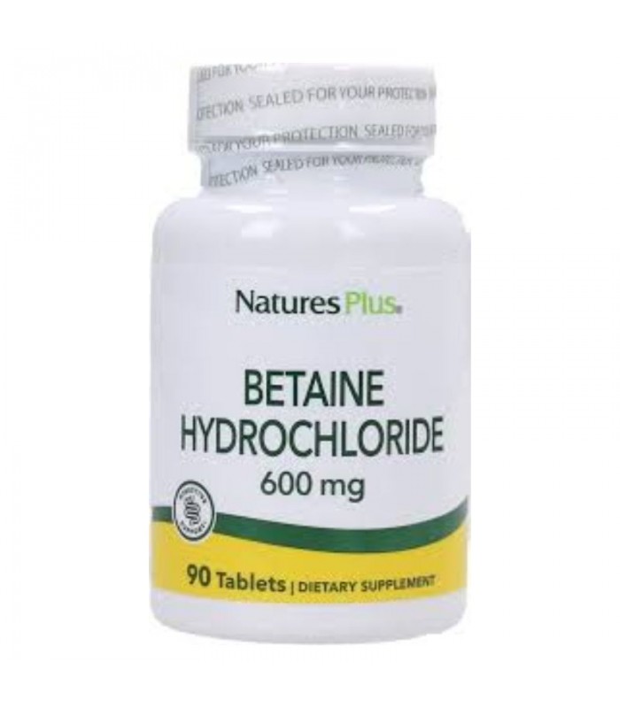 Betaína HCL 600 mg · Natures Plus ·  90 Tabletas