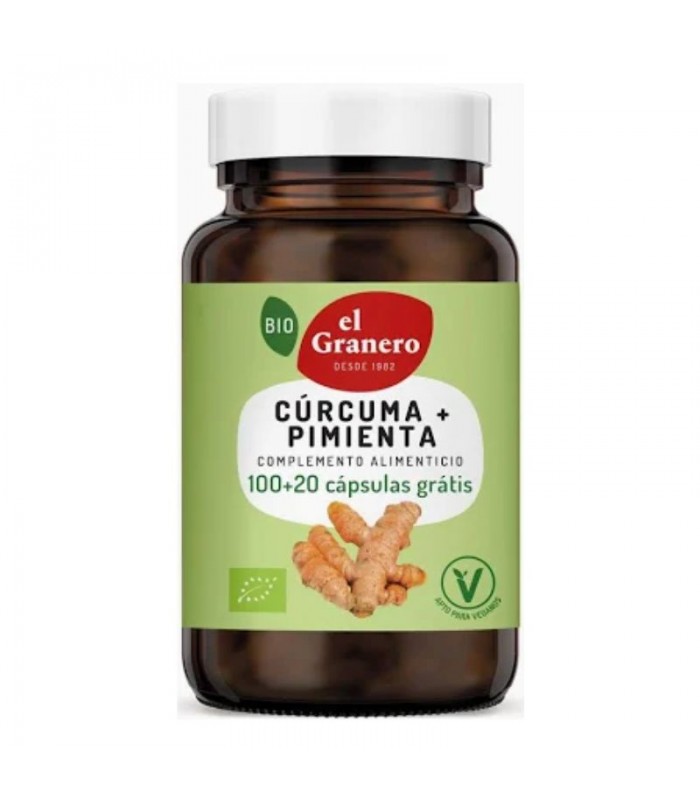 Cúrcuma y Pimienta · El Granero Integral · 120 Cápsulas