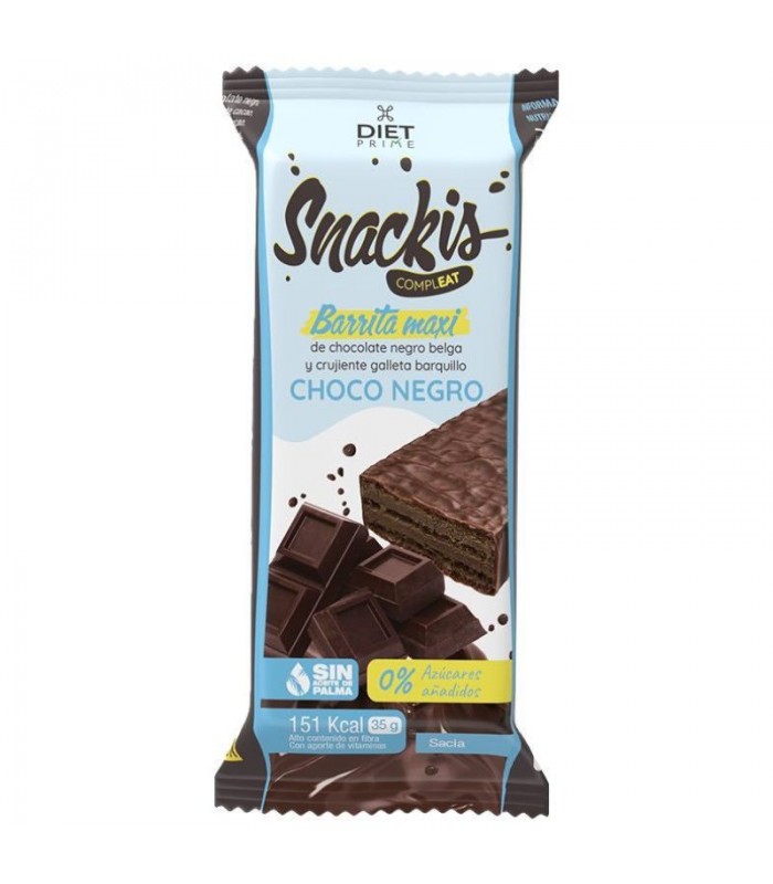 Snackis compleat barrita maxi choco negro · Herbora · 35 gr