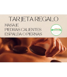 Tarjeta regalo · Masaje piedras calientes · Espalda o piernas