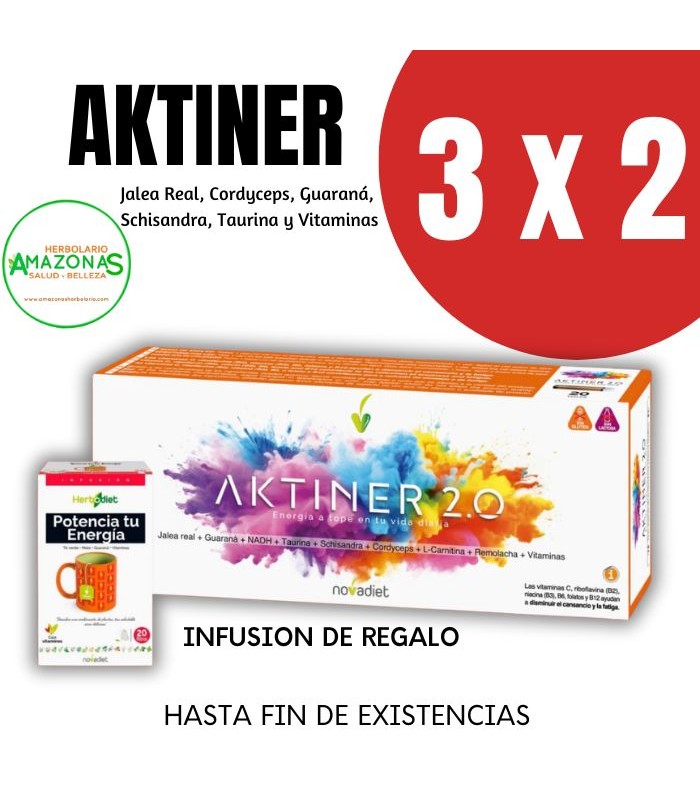 PROMO 3 x 2 Aktiner + Infusión Energia REGALO · Novadiet ·  20 Viales