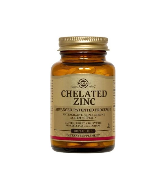 Zinc Quelado · Solgar · 100 Comprimidos